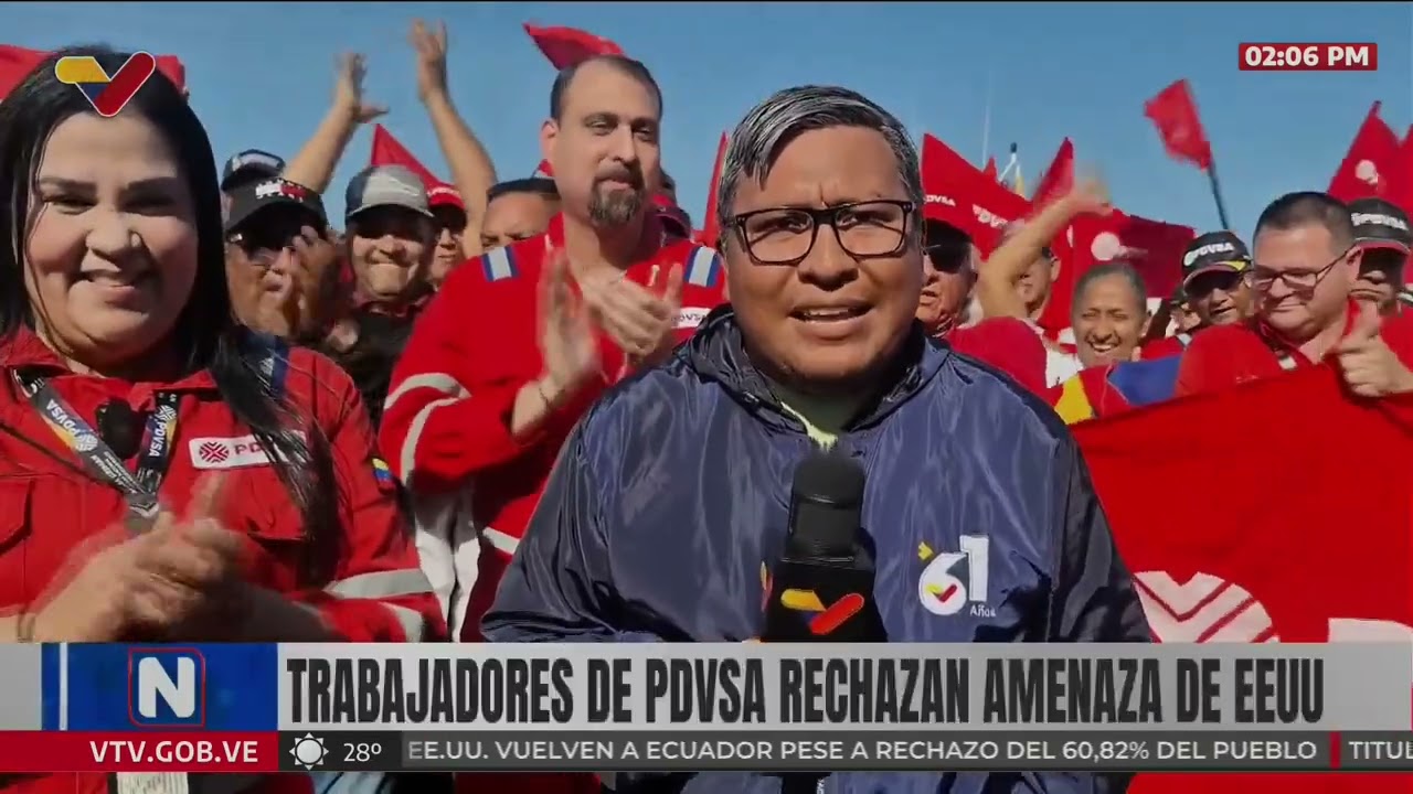 Trabajadores del PDVSA rechazan amenazas de bloiqueo naval de Donald Trump contra Venezuela