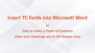 Microsoft Word - Help! My Headings are in the Header & Footer but not in the Table of Contents!