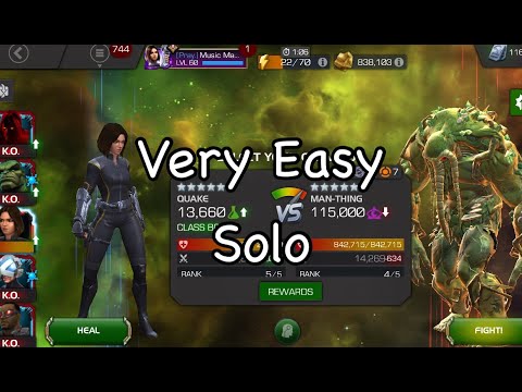Quake Destroys The Act 7.2.4 Man-Thing Boss In Marvel Contest Of Champions [QUAKE FOR THE WIN!]