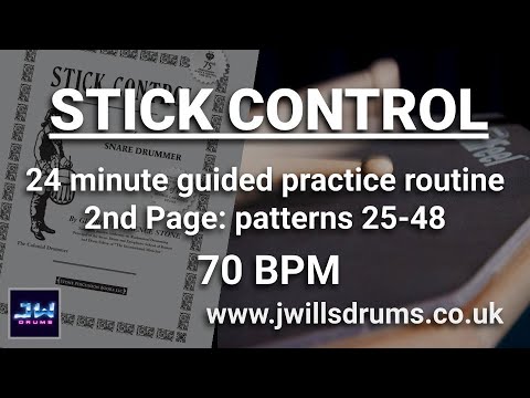 Stick Control Page 2: 24 minute guided practice routine (70bpm)