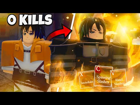 I BECAME MIKASA ACKERMAN And Killed The FEMALE TITAN In Roblox Untitled Attack On Titan!…