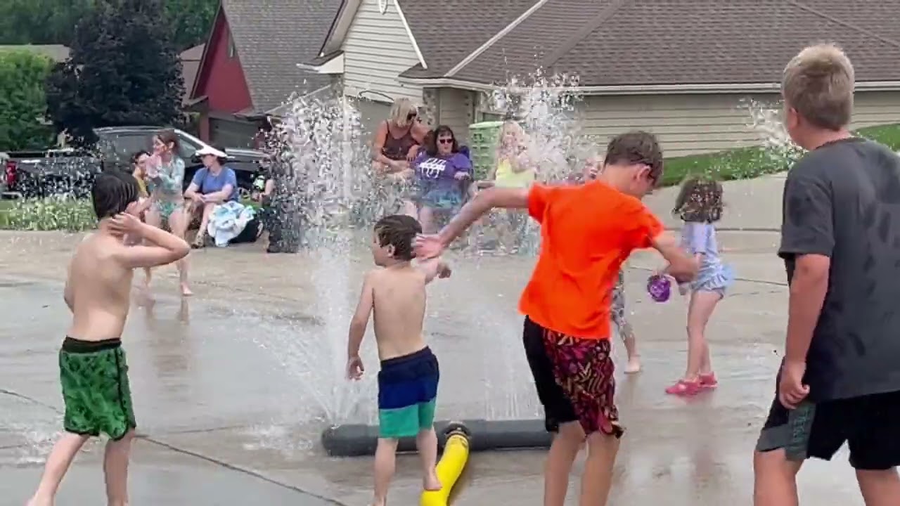 Council Bluffs hydrant party at Baldwin Circle