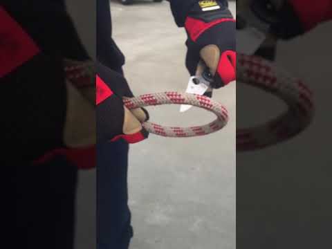 Cutting a rope under tension