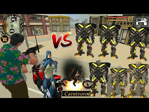Vegas crime simulator |Transformer Robot Destroy helicopter Tank||Army Camp Drive under  The Sea
