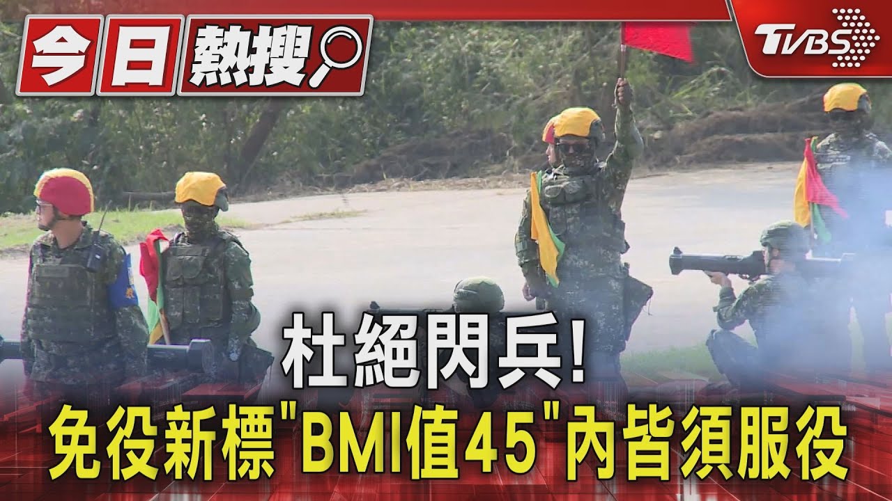 杜絕閃兵! 免役新標「BMI值45」內皆須服役
