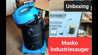 MASKO-SAUGER - neuer Werkstattsauger. UNBOXING und Merkmale. Naß/Trocken-Sauger.