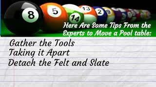 How to Move a Pool Table