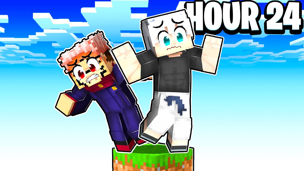 I Spent 24 Hours in Jujutsu Kaisen Minecraft on One Block!