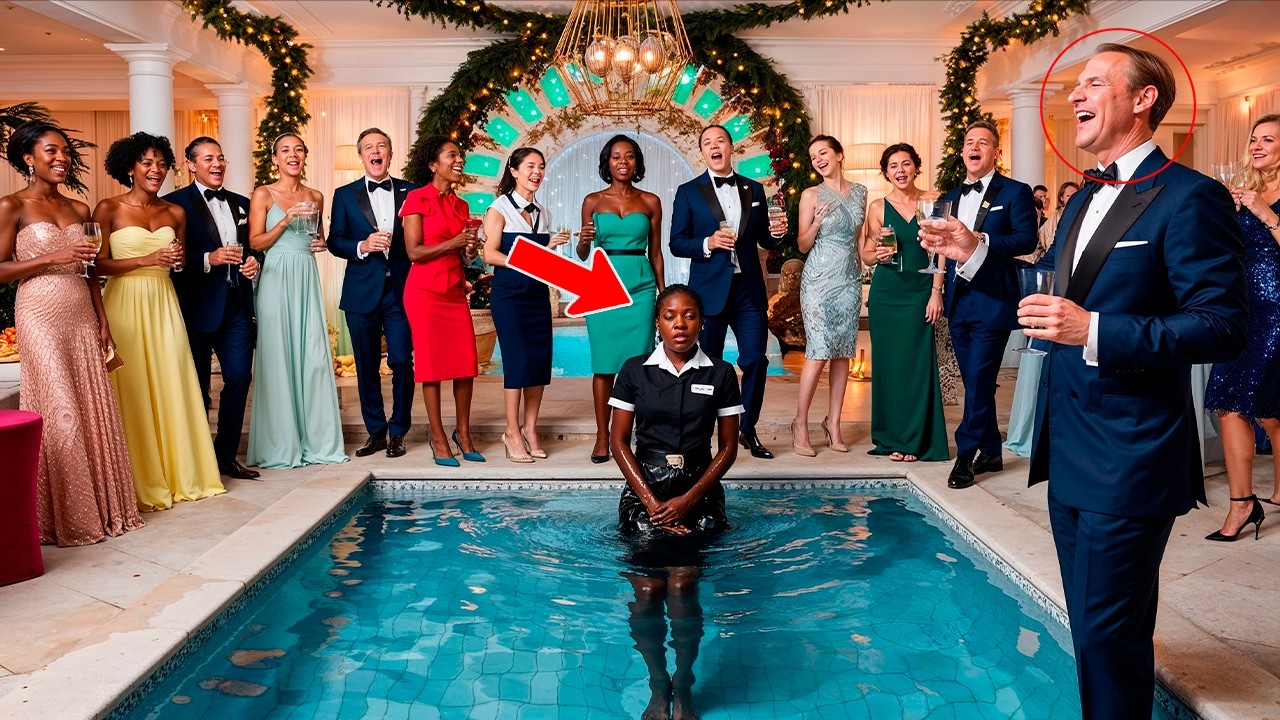 Black Waiter Pushed Into Pool, Everyone Laughed Until the Millionaire Arrived...