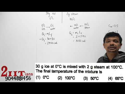THERMAL PROPERTIES 30g ice at 0C is mixed with 2g steam at100C The final temperature of the
