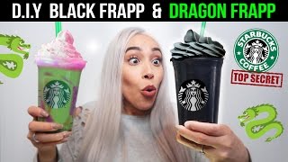 DIY STARBUCKS BLACK & DRAGON FRAPPUCCINO SECRET MENU TASTE TEST!! 🐲🐉 (LIMITED EDITION)