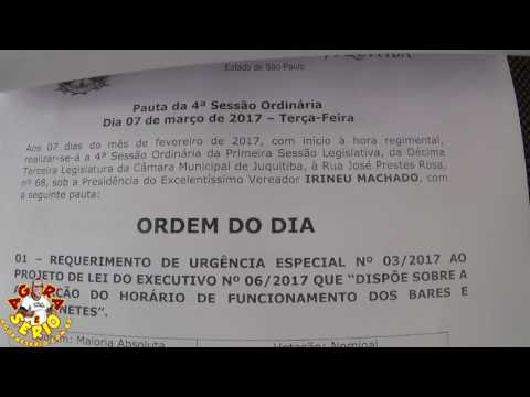 Veja a ordem do dia da Sessão ordinária da Câmara de Juquitiba