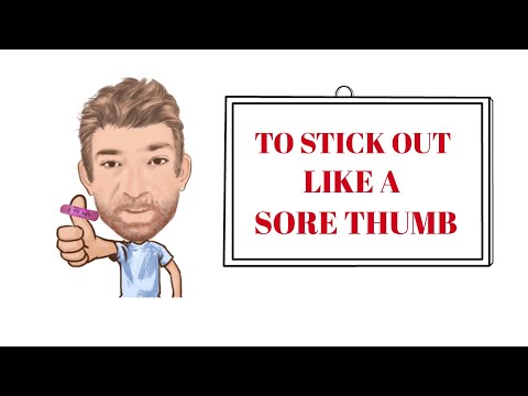 English Tutor Nick P Idioms (462) Stick Out Like a Sore Thumb - Animated