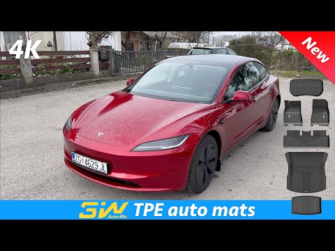 Tesla Model 3 2024 Highland 3W TPE All-weather floor mats (Unboxing & Full Review)
