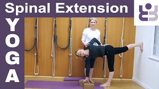 20 minute Iyengar Yoga Class for Spinal Extension, with Optional Extra Inversions