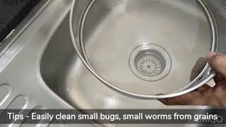 Cleaning easily Small bugs, worms from Rice & grains - Tips