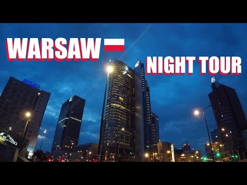 Warsaw Poland Late Night Walk Past The Skyscrapers