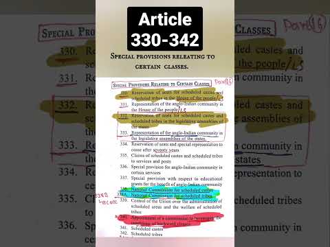 ARTICLE 330-342 special provisions releating to certain classes