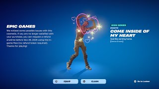 HOW TO REFUND COME INSIDE OF MY HEART EMOTE IN FORTNITE!