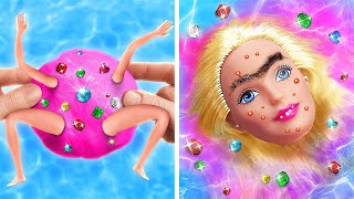 DOLLS COME TO LIFE || Barbie Makeover Ideas And Crafts by 123 GO! FOOD