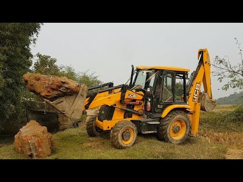 JCB Working on Mud - JCB Working For New Bridge Construction - Dozer Video