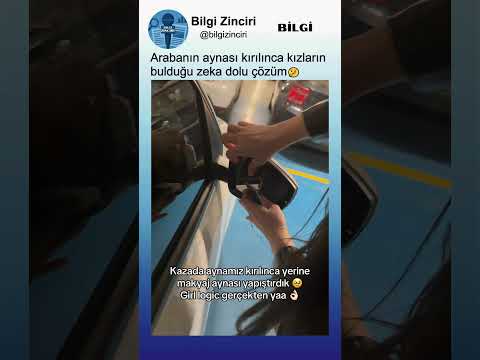 Arabanın Aynası Kırılınca Kızların Bulduğu Pratik Çözüm😂