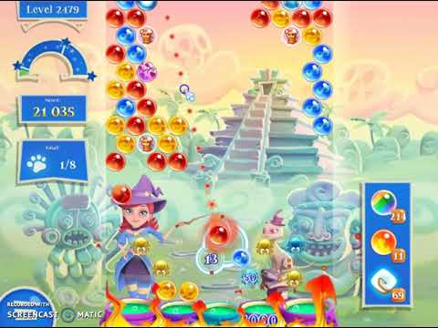 Bubble Witch 2 Saga Level 2479 with no booster & 3 bubbles left