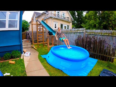How to Set Up a Swimming Pool with Water Slide