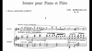 Charles Koechlin - Sonata for piano and flute Op. 52 (with score)