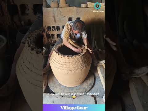 GIANT Clay Pot Made By HAND? Is This Pottery Master superhuman?! 💪 #pottery #craft #amazing #skills
