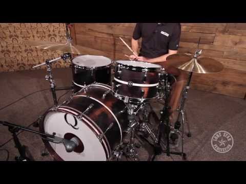 Q Drum Co. Mahogany Poplar Distressed Black Satin Kit