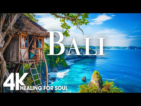 BALI NATURE in 4K UHD Drone Film + Relaxing Piano Music for Stress Relief, Sleep, Spa, Yoga, Cafe