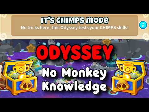 BTD6 Odyssey | No Monkey Knowledge Guide | Hard Mode Tutorial | It's Chimps Mode