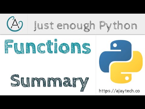 Python Functions User Defined Functions Summary Just Enough Python