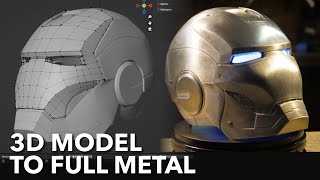 3D print to full metal part: How to use 3D printer to make complex metal parts. Iron man helmet