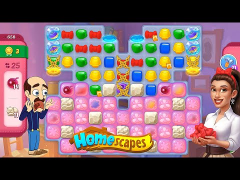 Homescapes - Level 658 Super Hard Level No Boosters Gameplay Walkthrough - New Update