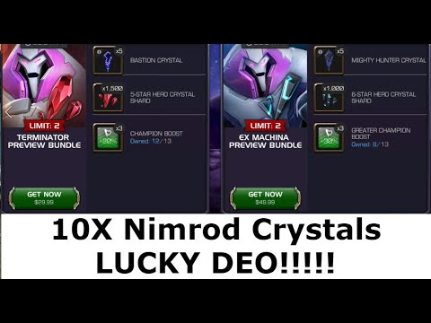 Quick 10X Pop 6 Star Nimrod CEO Early Access Crystals! DEO LUCK! Marvel Contest of Champions