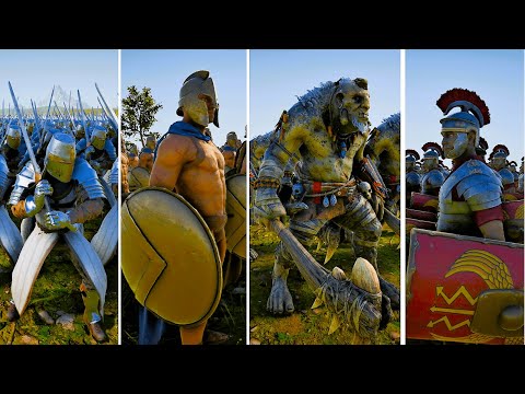SPARTANS, ROMANS, PERSIANS and KNIGHTS Vs GIANT TROLLS - Ultimate Epic Battle Simulator 2 | UEBS 2