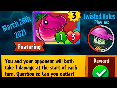 PvZ Heroes - Twisted Rules - March 26th 2021 - Daily Challenge Solution (Day 4)