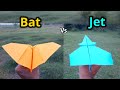 Bat vs Jet Paper Airplanes Flying Comparison and Making
