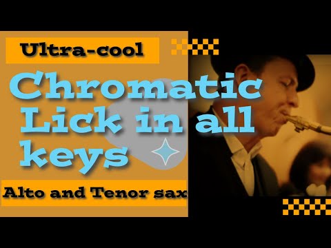 Smooth Chromatic Saxophone Lick 🎷 Practise in All 12 Keys (Alto & Tenor Sax)
