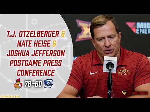 T.J. Otzelberger, Nate Heise and Joshua Jefferson Creighton Postgame Press Conference