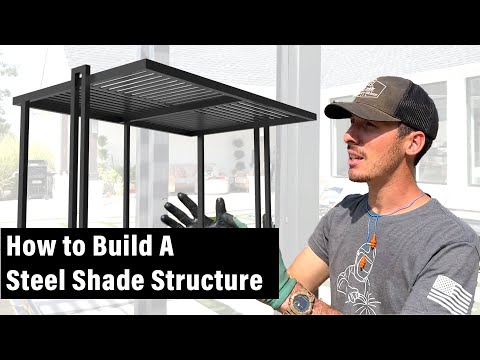 How to build a modern patio shade structure, gazebo or pergola with metal.