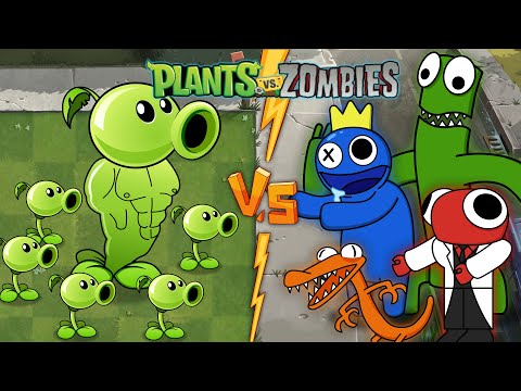 Peashooter Heroes vs Rainbow Friends & Zombies - Plant vs Zombies - Who Will Win?