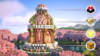 Minecraft | How to Build a Cherry Blossom Gazebo + Pet place