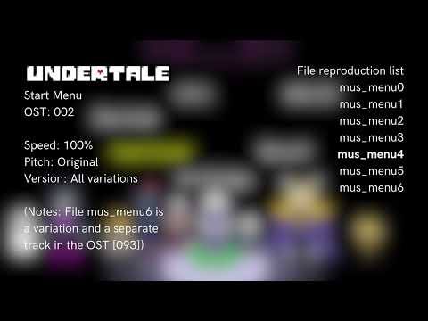 002: Start Menu (All Variations) - Undertale