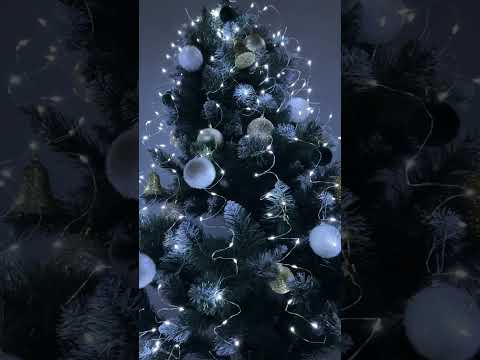 Гірлянда новорічна Кінський хвіст 200LED 10 ниток по 2м колір Холодний білий 8 режимів з димуванням яскравості від USB з пультом ДУ