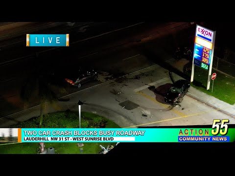Bad crash shuts down Sunrise Blvd next to Swap Shop, Lauderhill police is investigating