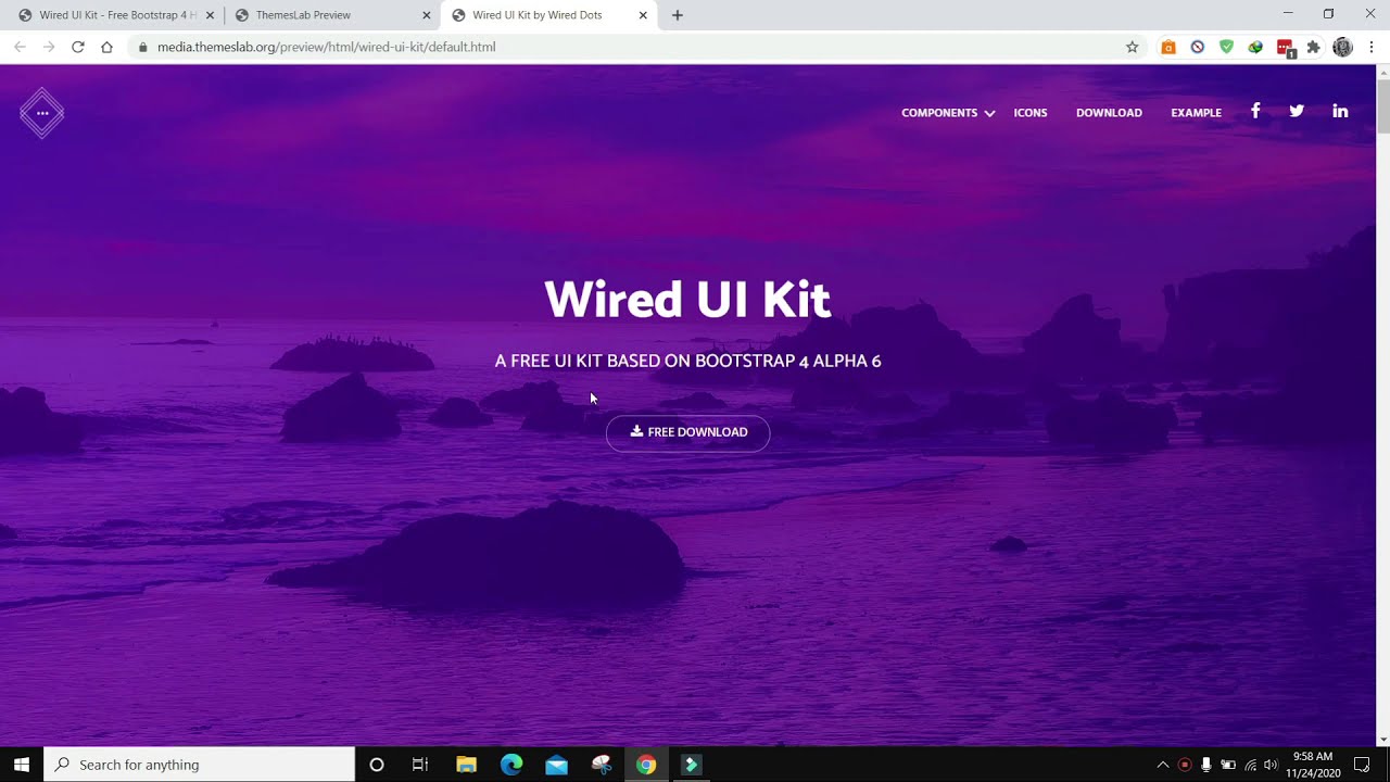 Wired UI Kit: Free Bootstrap 4 HTML5 Web UI Kit Website Template
