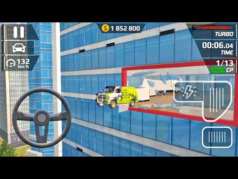 Smash Car Hit Car Driving Simulator - Green Van Unlocked Driving Impossible Stunts Android Gameplay